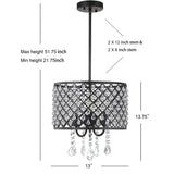 Axum Metal/Crystal Adjustable LED Drop Chandelier