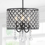 Axum Metal/Crystal Adjustable LED Drop Chandelier