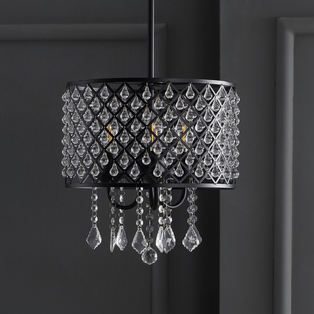 Axum Metal/Crystal Adjustable LED Drop Chandelier