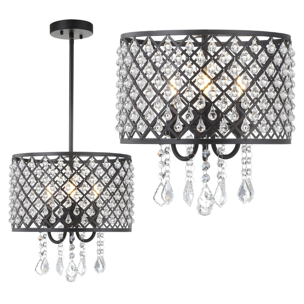 Axum Metal/Crystal Adjustable LED Drop Chandelier