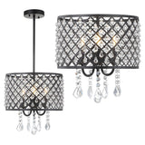 Axum Metal/Crystal Adjustable LED Drop Chandelier