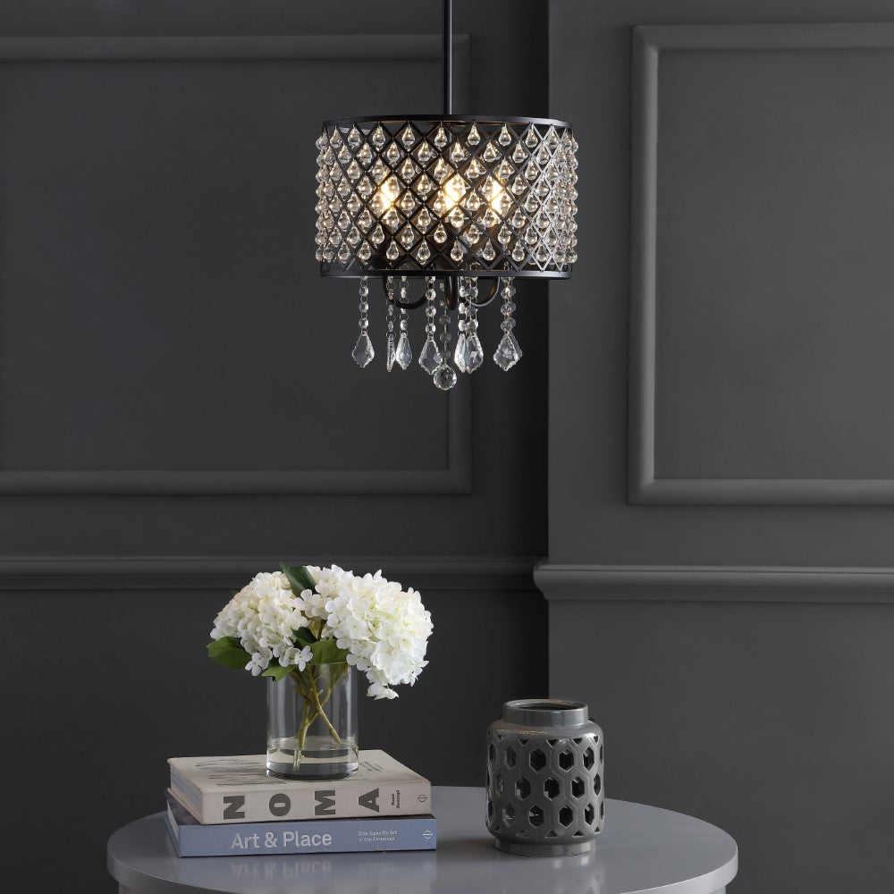 Axum Metal/Crystal Adjustable LED Drop Chandelier