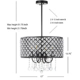 Axum Metal/Crystal Adjustable LED Drop Chandelier