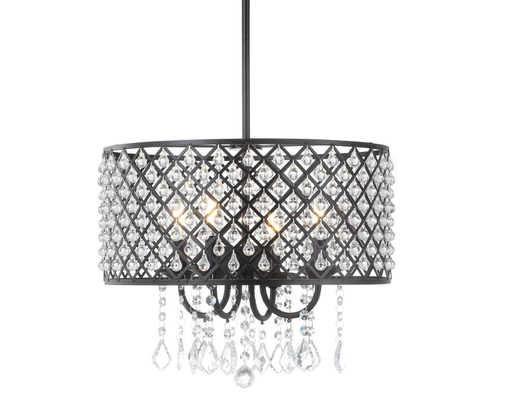 Axum Metal/Crystal Adjustable LED Drop Chandelier