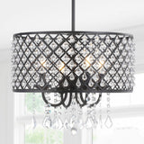 Axum Metal/Crystal Adjustable LED Drop Chandelier