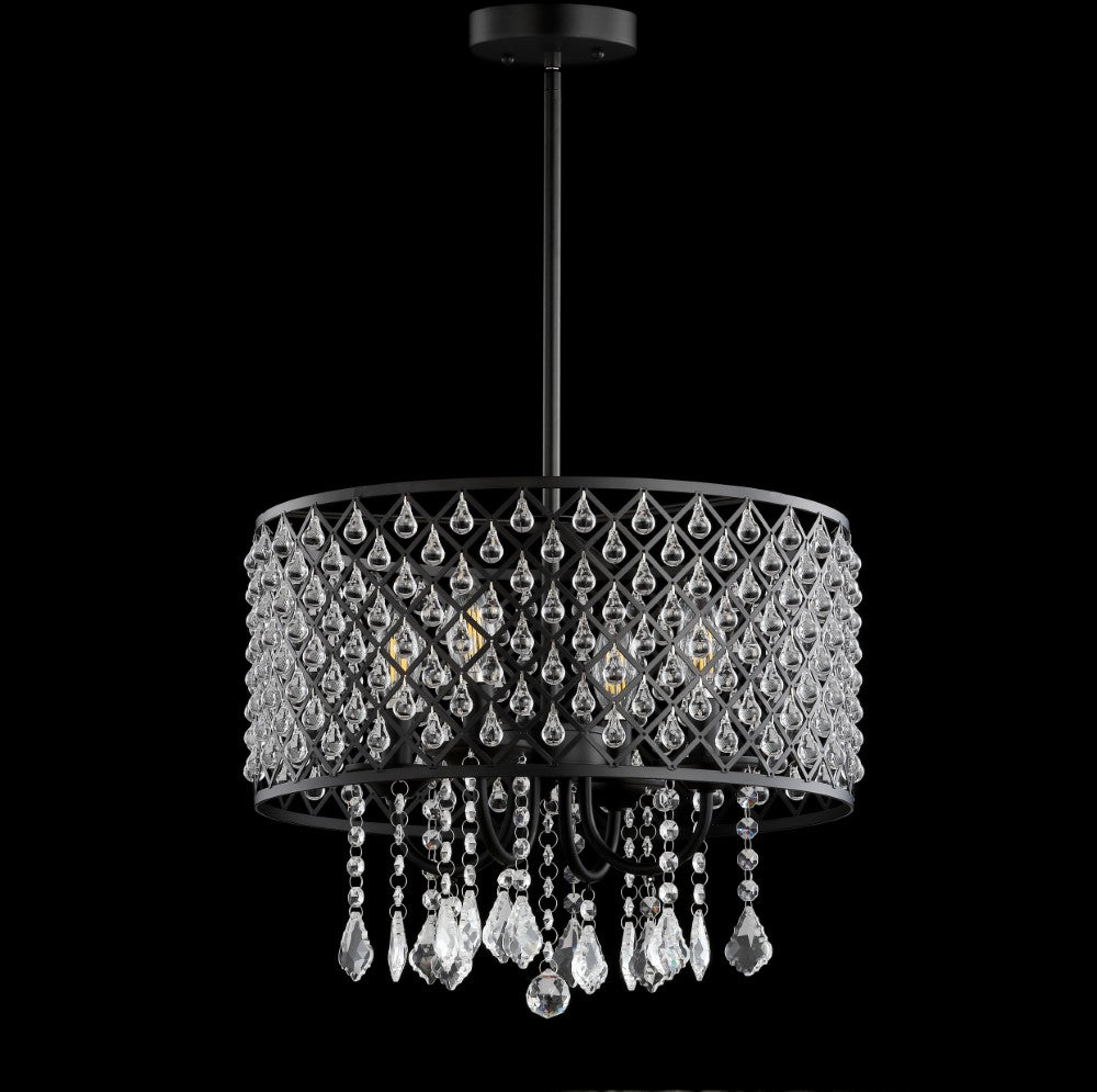 Axum Metal/Crystal Adjustable LED Drop Chandelier