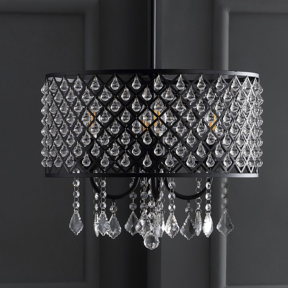 Axum Metal/Crystal Adjustable LED Drop Chandelier