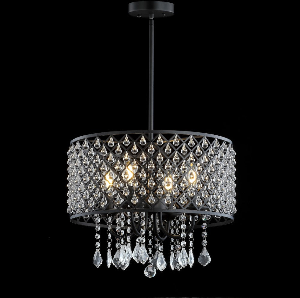 Axum Metal/Crystal Adjustable LED Drop Chandelier