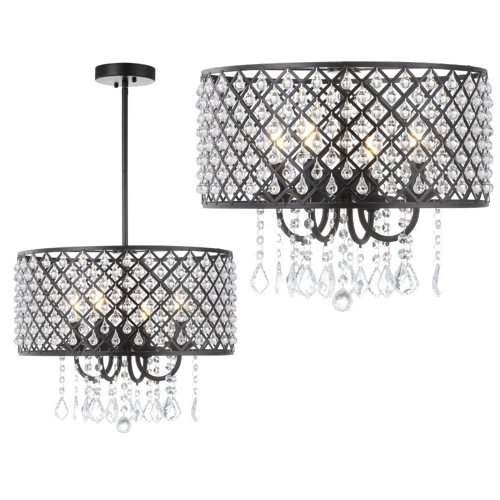 Axum Metal/Crystal Adjustable LED Drop Chandelier