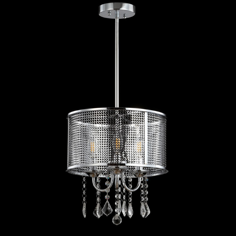 Mingle 13" Metal/Crystal Adjustable LED Drop Chandelier