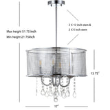 Mingle 13" Metal/Crystal Adjustable LED Drop Chandelier