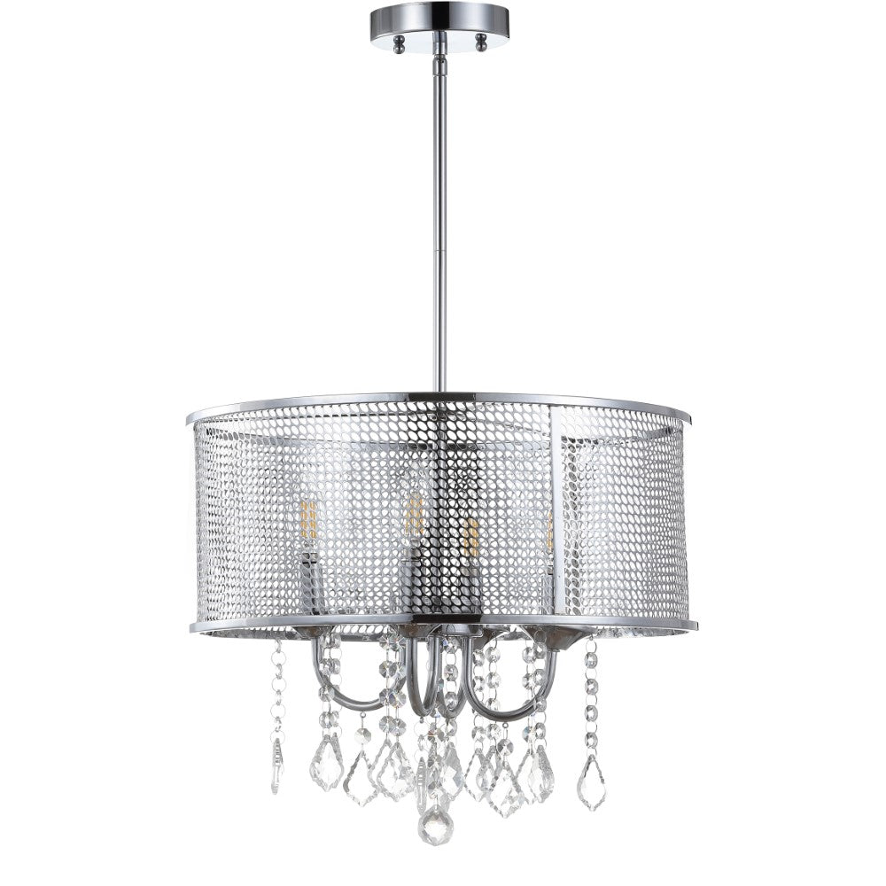 Mingle 13" Metal/Crystal Adjustable LED Drop Chandelier