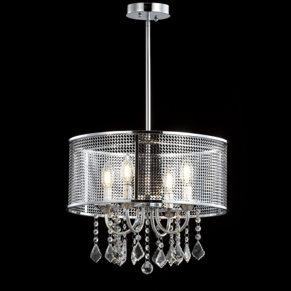 Mingle 13" Metal/Crystal Adjustable LED Drop Chandelier