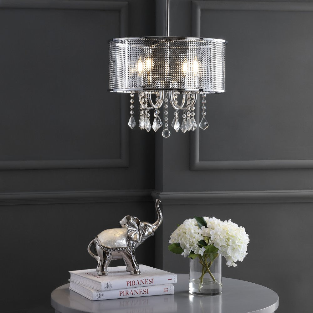 Mingle 13" Metal/Crystal Adjustable LED Drop Chandelier