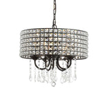 Phoenix 17" Metal/Crystal Adjustable LED Drop Chandelier