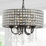 Phoenix 17" Metal/Crystal Adjustable LED Drop Chandelier