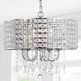 Phoenix 17" Metal/Crystal Adjustable LED Drop Chandelier