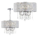 Phoenix 17" Metal/Crystal Adjustable LED Drop Chandelier