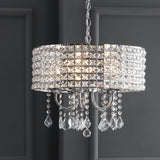 Phoenix 17" Metal/Crystal Adjustable LED Drop Chandelier