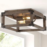 Breakneck 11.5" 2-Light Iron Rustic Farmhouse LED Flush Mount