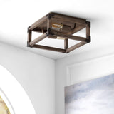 Breakneck 11.5" 2-Light Iron Rustic Farmhouse LED Flush Mount