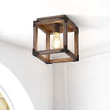 Breakneck 8" Iron Rustic Farmhouse LED Flush Mount