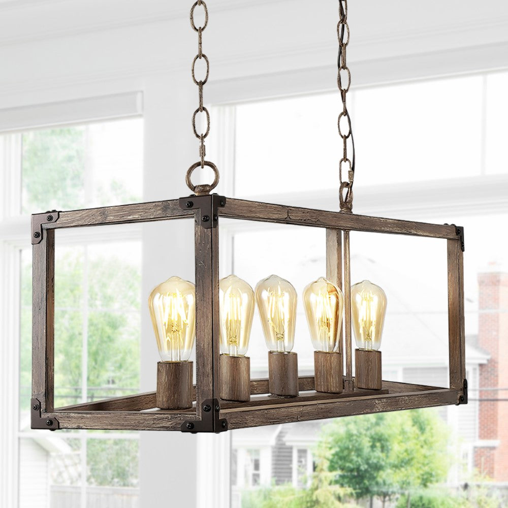 Breakneck 8.13" Adjustable Iron Rustic Farmhouse LED Pendant