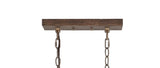 Alica 36" 5-Light Linear Adjustable Iron/Seeded Glass Rustic Farmhouse LED Pendant