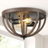 Alice 13" 2-Light Iron Rustic Farmhouse LED Flush Mount