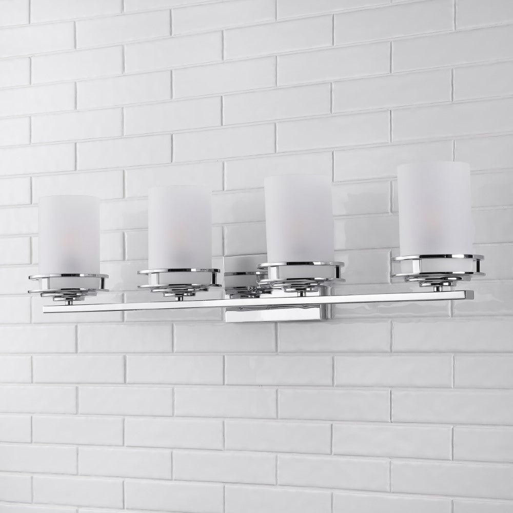 Tyrone Metal/Frosted Glass Contemporary Glam LED Vanity Light