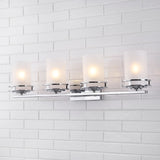 Tyrone Metal/Frosted Glass Contemporary Glam LED Vanity Light