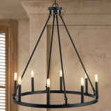 Ken Ring 28" Iron Rustic Farmhouse LED Chandelier