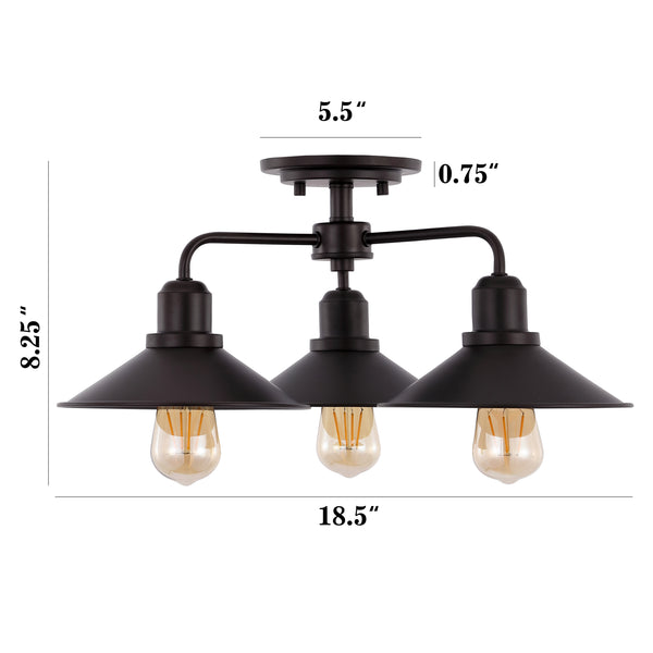 Dimension Image Oil Rubbed Bronze / 3 Light
