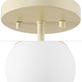 Thomas Bistro 7.75" Bohemian Farmhouse Iron/Frosted Glass LED Semi Flush Mount