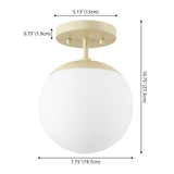 Thomas Bistro 7.75" Bohemian Farmhouse Iron/Frosted Glass LED Semi Flush Mount