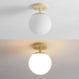 Thomas Bistro 7.75" Bohemian Farmhouse Iron/Frosted Glass LED Semi Flush Mount