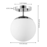 Thomas Bistro 7.75" Bohemian Farmhouse Iron/Frosted Glass LED Semi Flush Mount