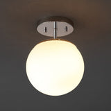 Thomas Bistro 7.75" Bohemian Farmhouse Iron/Frosted Glass LED Semi Flush Mount