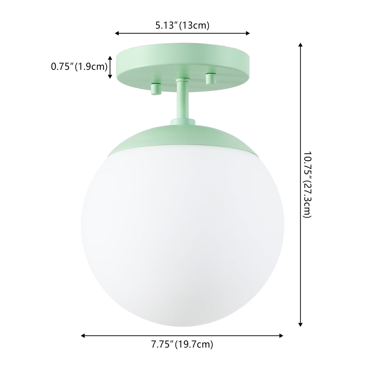Thomas Bistro 7.75" Bohemian Farmhouse Iron/Frosted Glass LED Semi Flush Mount