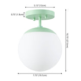 Thomas Bistro 7.75" Bohemian Farmhouse Iron/Frosted Glass LED Semi Flush Mount