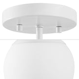 Thomas Bistro 7.75" Bohemian Farmhouse Iron/Frosted Glass LED Semi Flush Mount