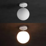 Thomas Bistro 7.75" Bohemian Farmhouse Iron/Frosted Glass LED Semi Flush Mount