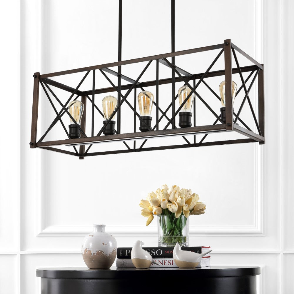 Converse 16" 3-Light Adjustable Iron Rustic Farmhouse LED Pendant