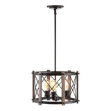 Converse 16" 3-Light Adjustable Iron Rustic Farmhouse LED Pendant