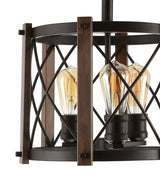 Converse 14" 3-Light Iron Rustic Farmhouse LED Flush Mount