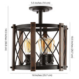 Converse 14" 3-Light Iron Rustic Farmhouse LED Flush Mount