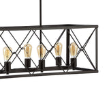 Dave 39" 8-Light Adjustable Iron Farmhouse Industrial LED Dimmable Pendant