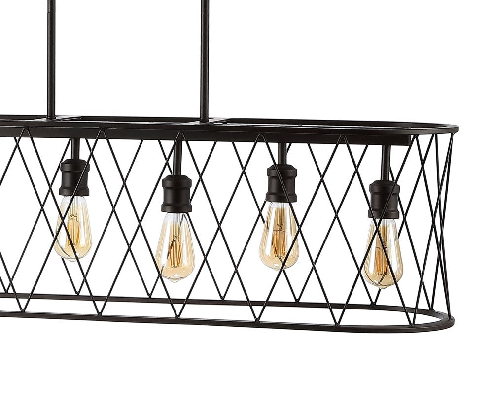 Gardner 37.75" 6-Light Adjustable Iron Farmhouse Rustic LED Dimmable Pendant