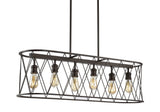 Gardner 37.75" 6-Light Adjustable Iron Farmhouse Rustic LED Dimmable Pendant
