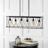 Gardner 37.75" 6-Light Adjustable Iron Farmhouse Rustic LED Dimmable Pendant